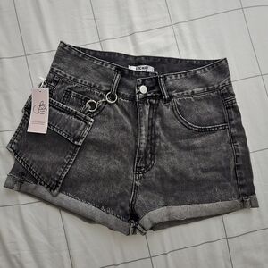 Black Denim Women Shorts